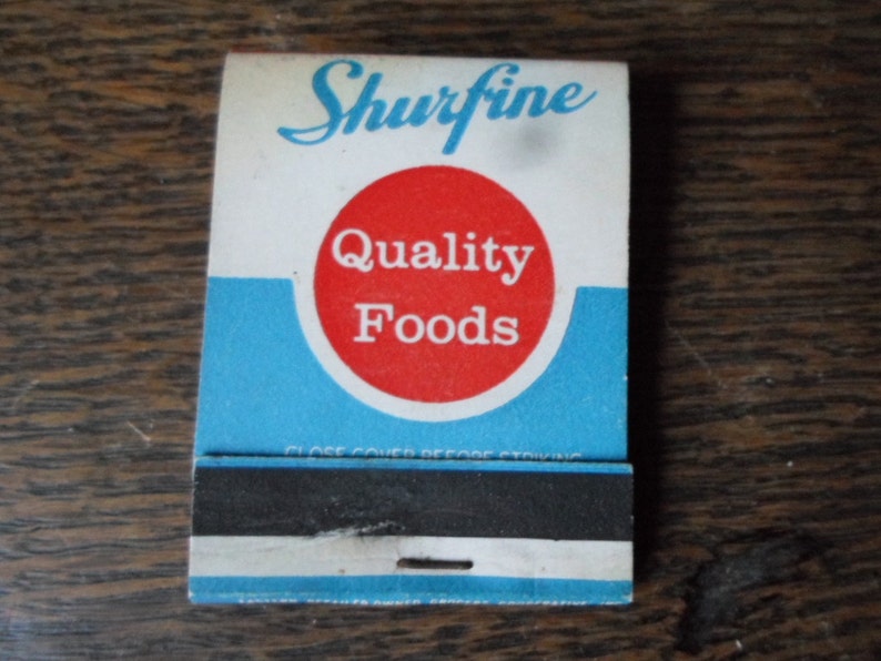 Vintage 1960s Shurfine Grocery Store Matches Never Used NOS Etsy