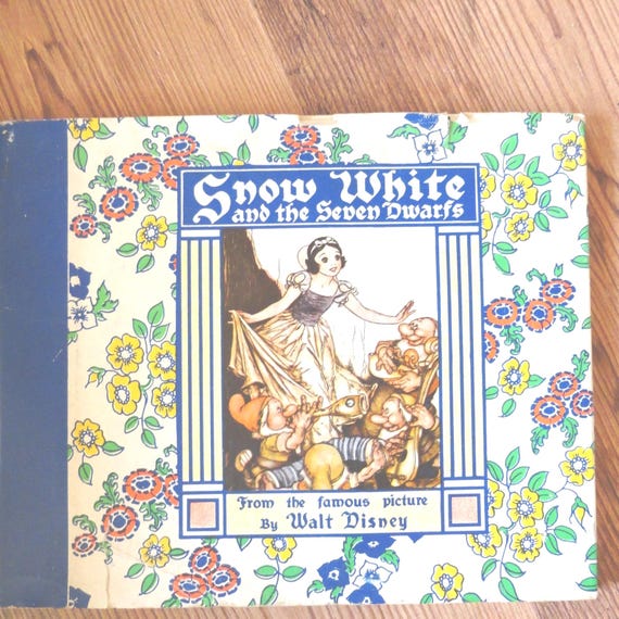 Vintage Snow White & the Seven Dwarfs Book, 1930s Hardcover With