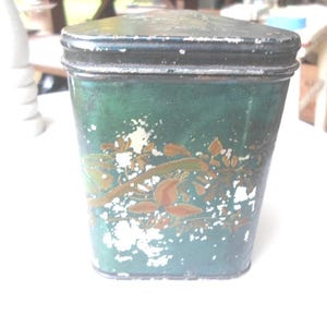 Vintage Toleware Tin, Small Art Deco, Jan 13, 1931, Odd, Unusual, 1930s