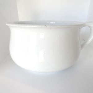 Antique John Edwards Ironstone Chamber Pot, White Pottery, 1800s-1900s