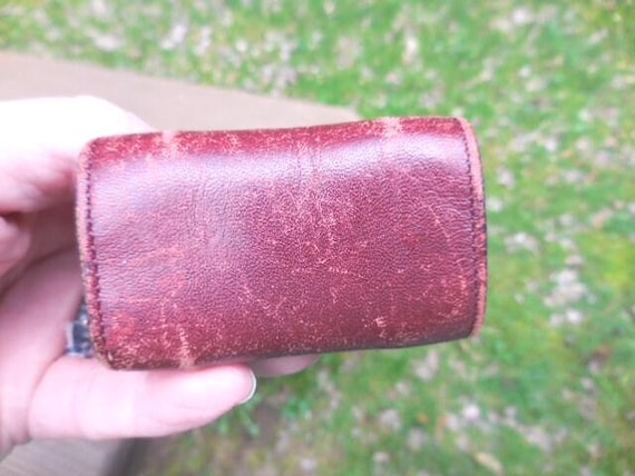 Vintage Etienne Aigner Maroon Change Purse With Kiss Lock, Small