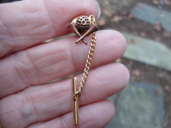 Vintage 1970s to 1990s Copper Tone Tie Tack Mens Accessory 