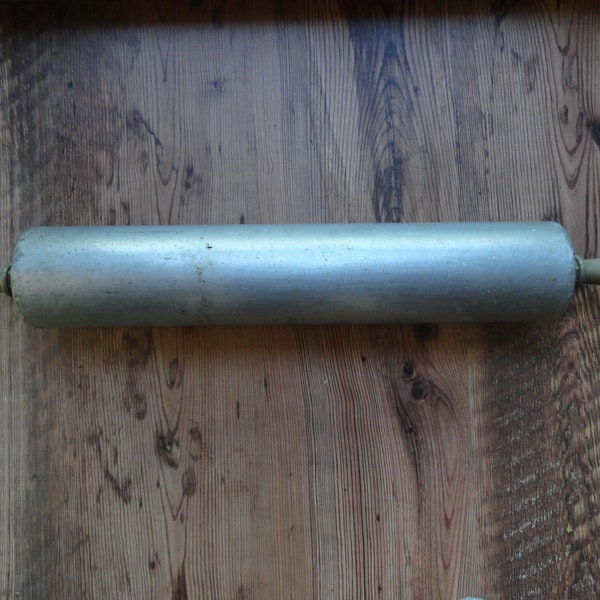 Vintage Huge Sichel Aluminum Metal Rolling Pin Industrial Size Bakery Equipment Co. Model 100 USA Made Retro Decor Prop 1950s to 1980s