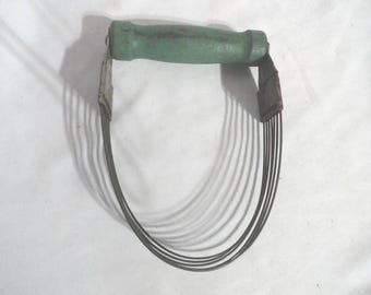 Vintage Androck Dough Blender with Green Wood Handle, Kitchen Utensil