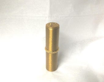 Vintage Revlon Satin Gold Tone Metal  Lipstick Tube Vanity Textured Lipstick Bathroom/Bedroom Decor Repurpose 1950s 1960s