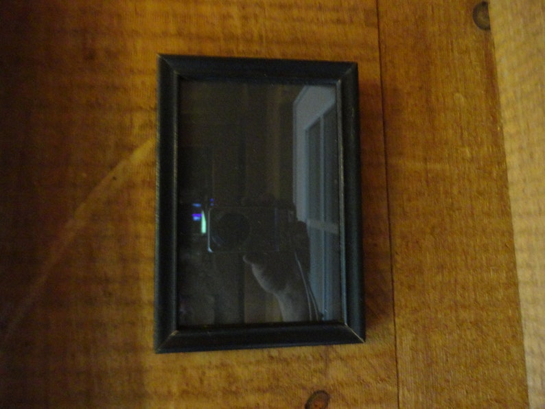 Vintage 1940s to 1950s Small Black Wooden PicturePhoto Frame Vertical Hang Home Decor Wall Frame