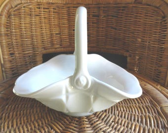 Vintage Westmoreland Milk Glass Basket, Home Decor