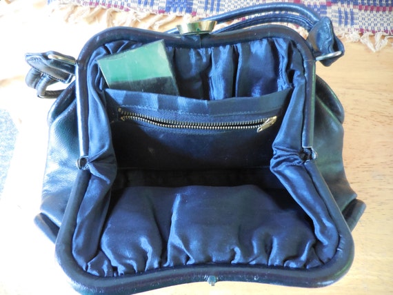 Vintage Women's Navy Blue Leather Purse by Ideal … - image 3