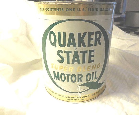 Vintage Quaker State One Gallon Can Super Blend Motor Oil