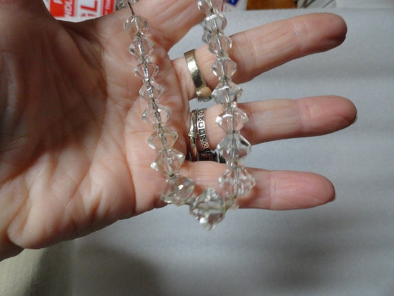 Vintage Women's Clear Crystal Necklace Sterling S… - image 6