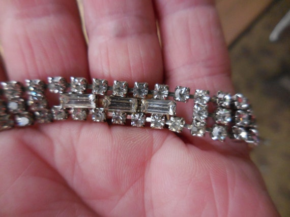 Vintage Women's Pronged Rhinestone 3 Strand Brace… - image 4