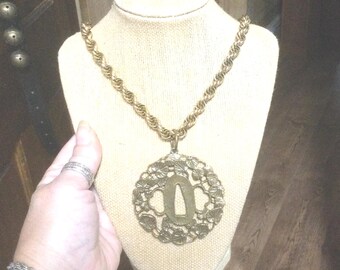 70s Alva Museum Replicas Japanese Tsuba Pendant Necklace - Etsy