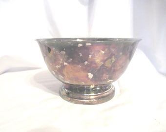Vintage Crescent Silver Plated Pedestal Bowl, Home Decor, 1960s-70s
