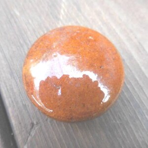 Antique Ceramic Marbled Doorknob, Orange, Brown, Bennington Vermont, Single, 1800s-1900s