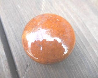 Antique Ceramic Marbled Doorknob, Orange, Brown, Bennington Vermont, Single, 1800s-1900s