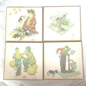 Vintage Norman Rockwell Small Wall Hanging 1960s 1970s Choice Autumn/Spring Kitchen/Dining Room Retro Home Decor Square