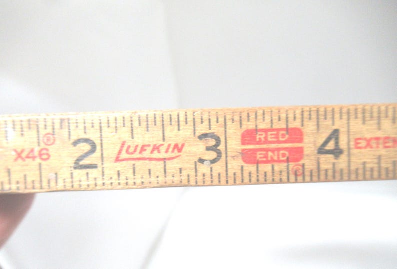 End Up Ruler Vintage Lufkin Red End Extension Rule, Wooden Ruler, X46, Not Perfect ...