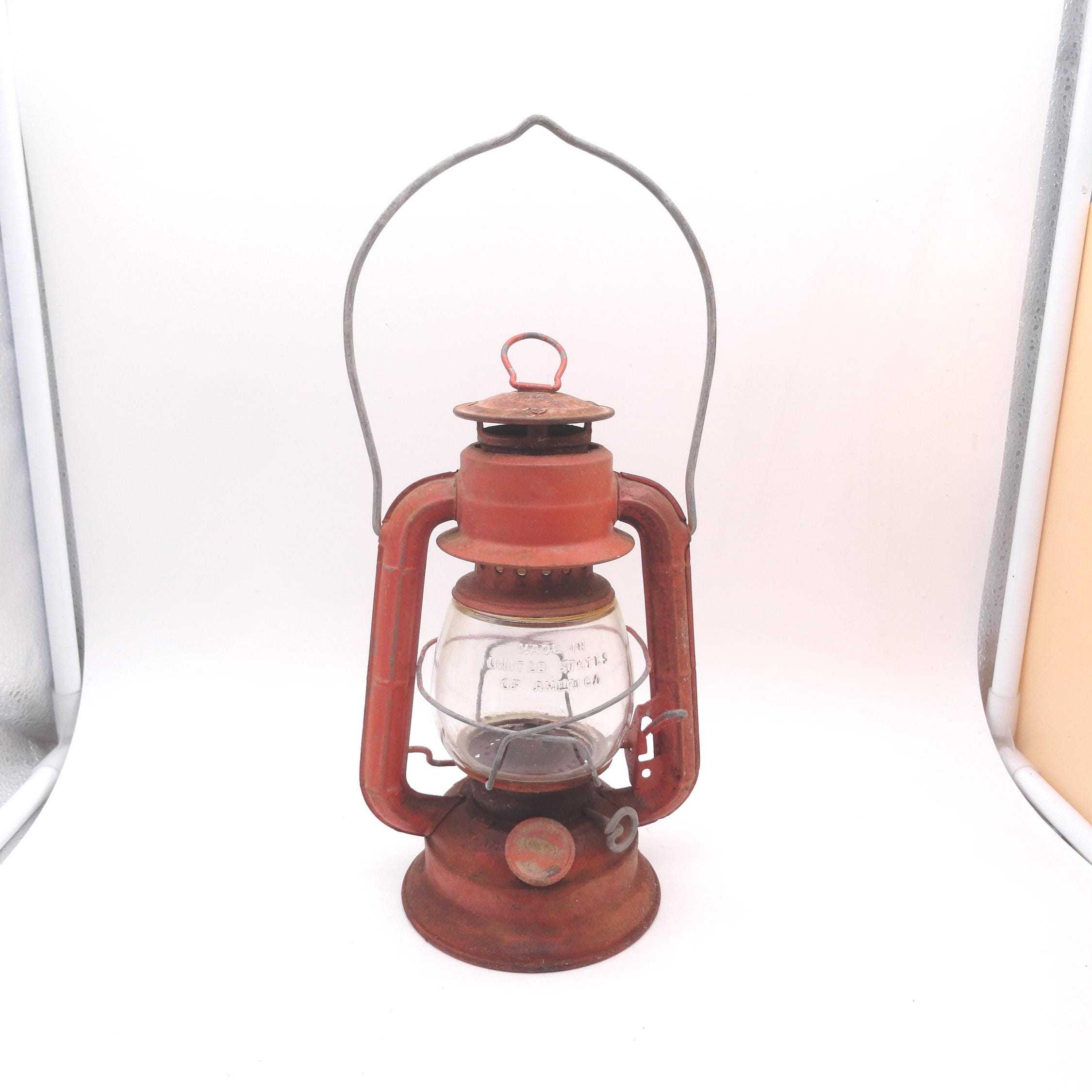 Vintage Dietz Comet Lantern, Small, Faded Red, Hanging, Indoors