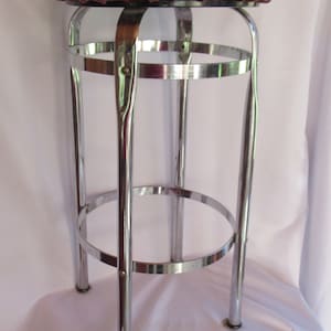 Vintage Chrome & Red Vinyl Seat Retro Sitting Stool Display 1950s 1960s Home Decor Diner Looking Metal Silver Tone Retro Kitchen Kitchen
