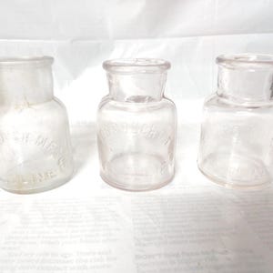 Antique Mouth Blown Vaseline Jar Cork Top Embossed Clear Glass Chesebrough Mfg. Company Bathroom Decor Small Pomade Bottle 1887s to 1900s