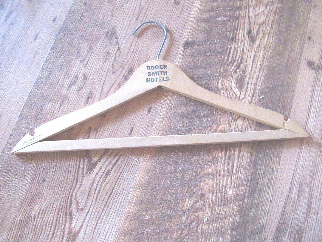 Vintage Nagel Wooden Clothes Hanger Roger Smith Hotels Advertising