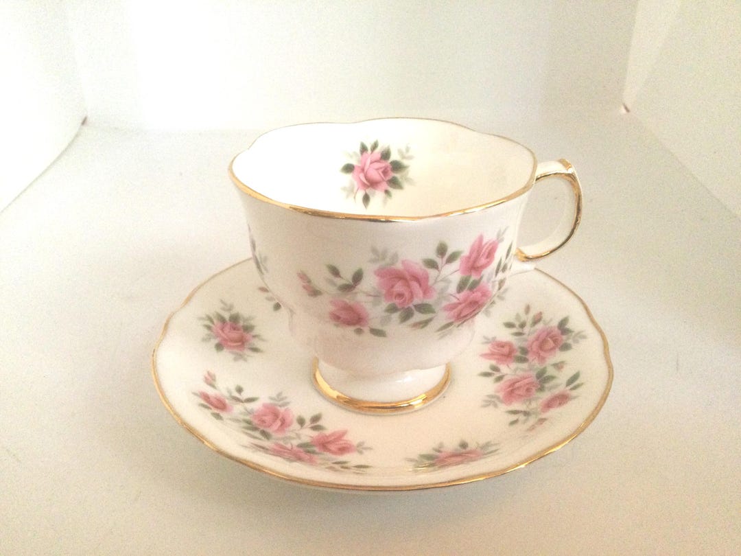 Vintage Arklow Pink Rose Irish Teacup & Saucer Set or Luncheon
