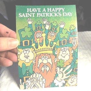 Vintage Dublin Ireland Souvenir Postcard 1980s Retro Irish 1980s &quot;Have a Happy Saint Patrick&#39;s Day&quot; Post Card