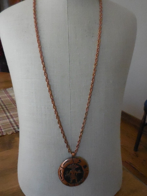 Vintage Women’s Solid Copper Necklace Bell Tradin… - image 2