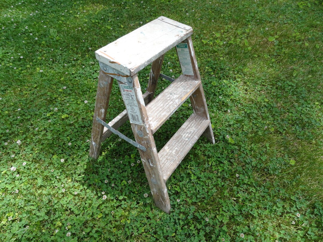 Vintage Keller Painter's Wooden Ladder Plant Stand Home Decor Repurpose ...
