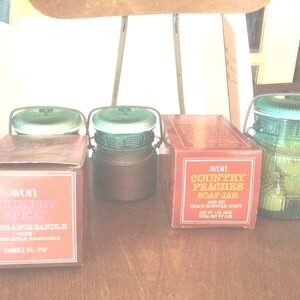 Vintage Avon Aqua Glass Jar with Wire Bail, Choice, Candle, Soaps image 5