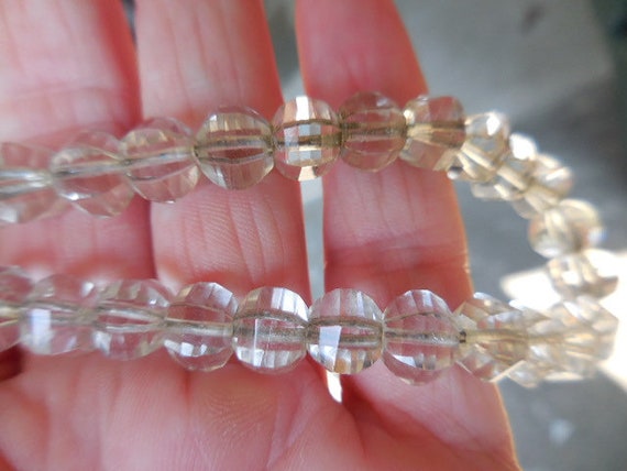 Vintage Women's Clear Faceted Crystal Necklace Gl… - image 6