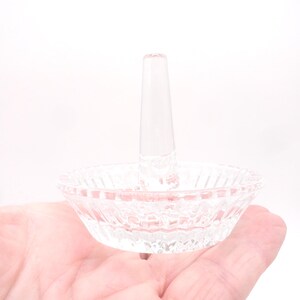 Vintage Crystal Ring Dish Holder, Clear Pinwheel, Etched Bottom image 5
