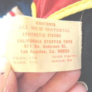 Vintage Mickey Mouse Plushy, Stuffed Toy, California Stuffed Toys, 1972-1974 image 9