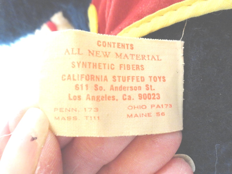 Vintage Mickey Mouse Plushy, Stuffed Toy, California Stuffed Toys, 1972-1974 image 9
