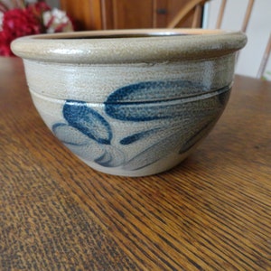 Vintage Small Gray & Blue Bowl Wisconsin Pottery Cambridge 1980s Handmade 1989 Small Nut Candy Dish Round Home Decor image 1
