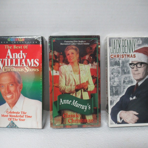 Vintage Avon VHS Christmas Themed Tapes Choice NOS "Anne Murray's Classic Christmas"/"Andy Williams Christmas Shows"/Jack Benny Christmas
