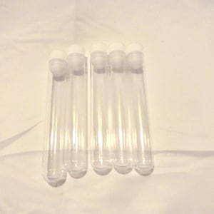 Clear Plastic Craft Tube with Stopper-Plug, Set of 5 Plug, Tiny Parts, Pieces, Bead Storage