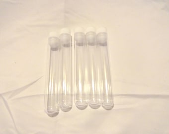 Clear Plastic Craft Tube with Stopper-Plug, Set of 5 Plug, Tiny Parts, Pieces, Bead Storage