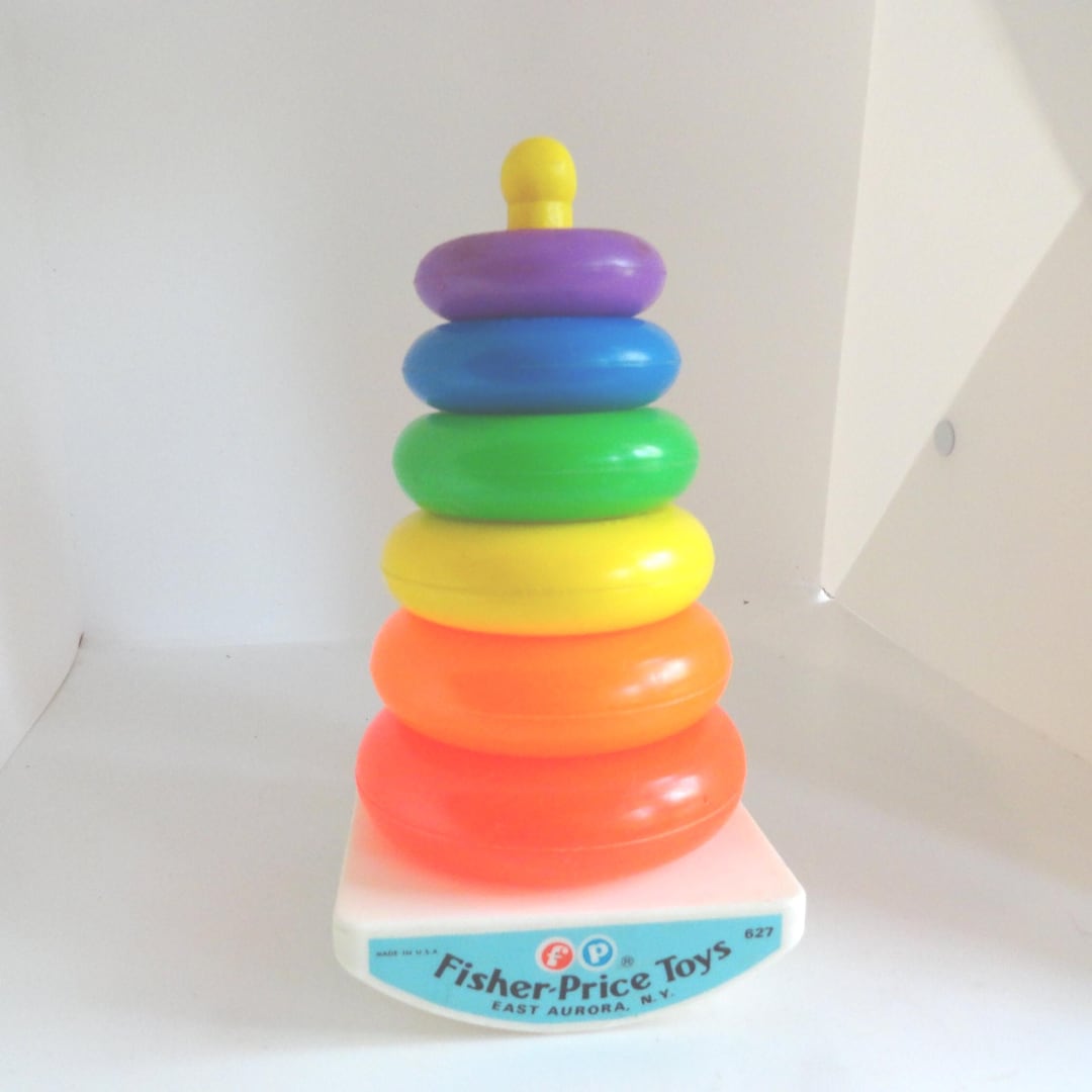 Vintage Fisher-price Rock-a-stack Colorful Toy 627 Plastic Made in East ...