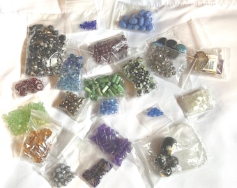 Mixed Glass Bead Lot,  Jewelry Making Supplies, 1lb.