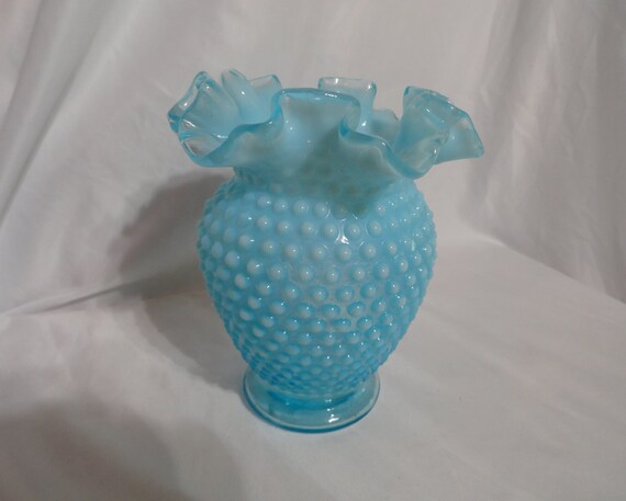 FENTON ART GLASS CRANBERRY OPALESCENT FERN & DAISY PITCHER