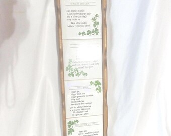 Vintage Irish Wall Hanging Long Narrow Clovers Shamrocks Irish Cocktails Tray Framed Tiles