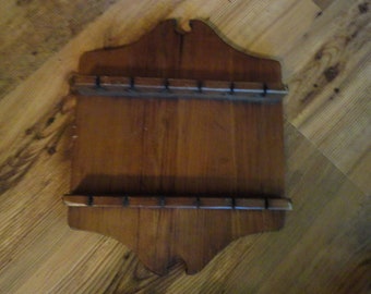 Vintage Wooden 12 Spoon Rack Vermont Made in USA Granville 1970s to 1990s Collectible Spoon Holder Wall Hanging Dining Room Kitchen