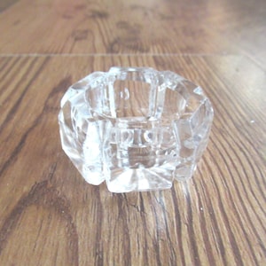 Vintage Glass Salt Cellar, Dip with Flea Bite Chipping Reuse