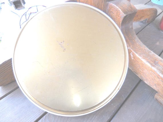 Vintage Plateau Rond Massilly France en Métal Canards en