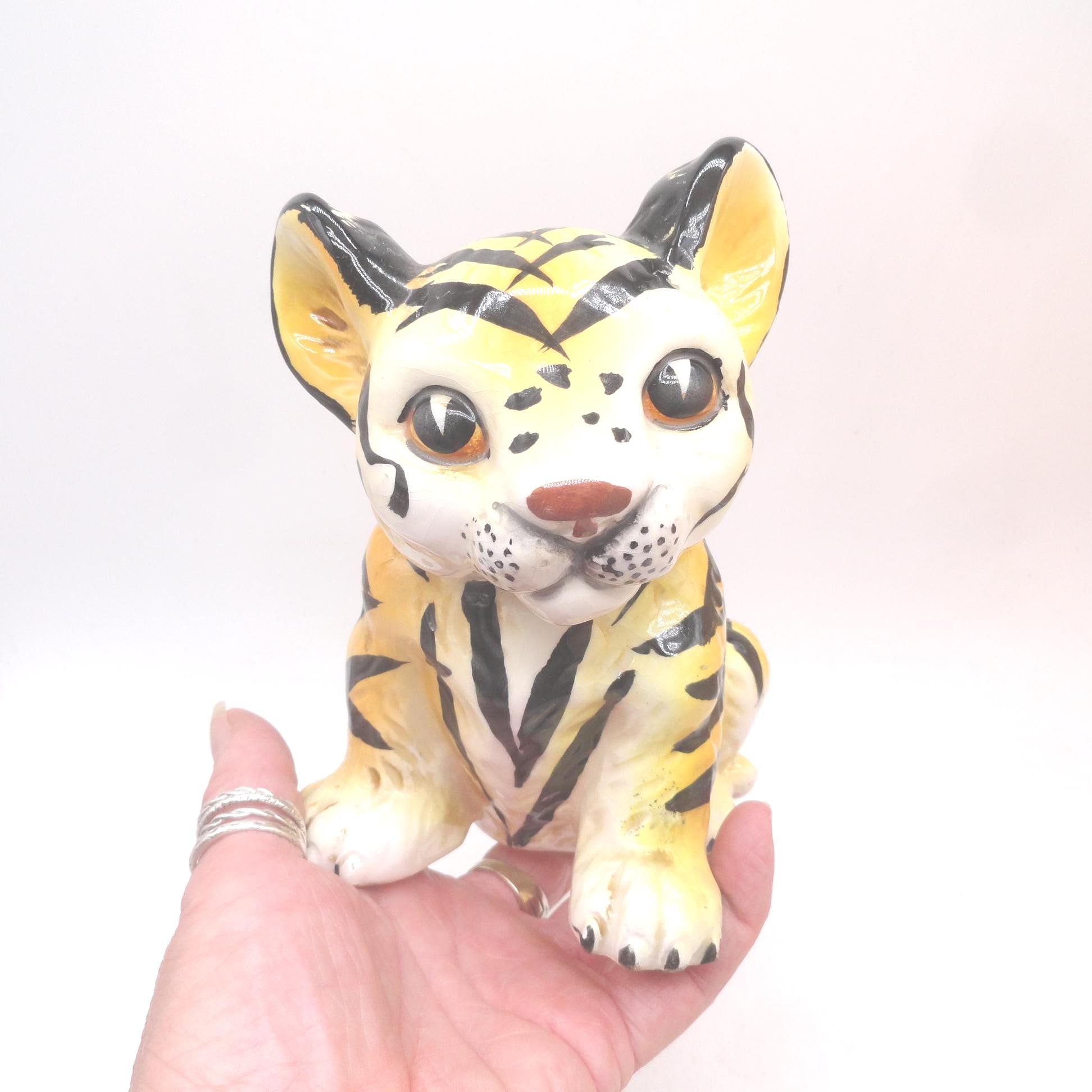 Vintage Ceramic Tiger Figurine - Etsy
