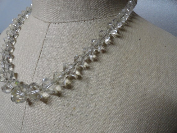 Vintage Women's Clear Crystal Necklace Sterling S… - image 2