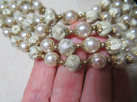 Vintage Women's Faux Pearl & Sugar Bead Necklace … - image 3