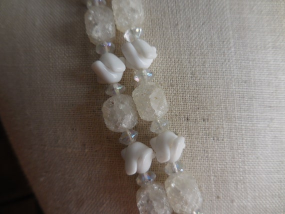 Vintage Women's W. Germany White Glass Beaded Nec… - image 2