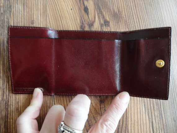 Vintage Women's Italian Wallet Reddish Brown Calf… - image 3